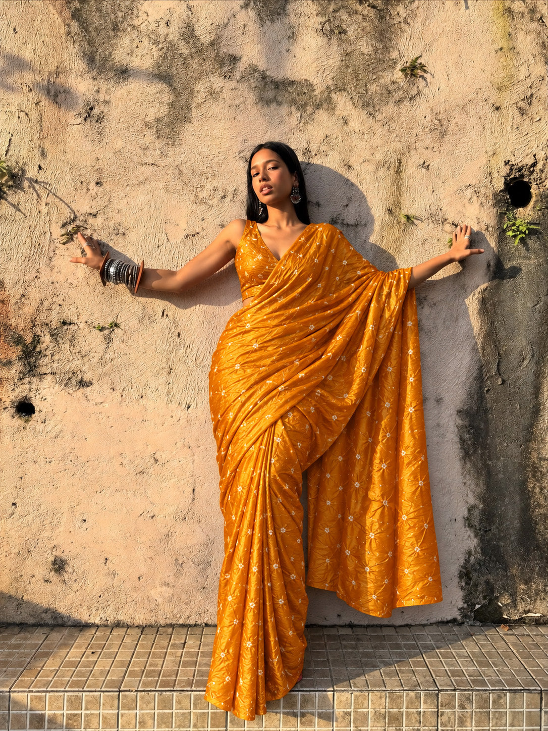 Pure Munga Bandhani Brocade Fabric