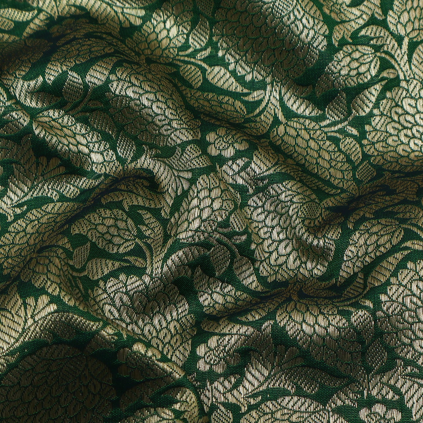 Green Color Katan Meena Brocade Fabric