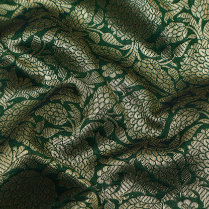 Green Color Katan Meena Brocade Fabric