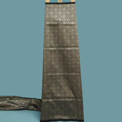 Grey Color Katan Meena Brocade Fabric