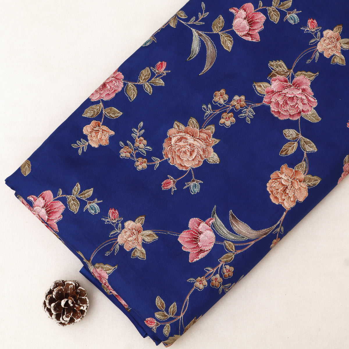Pure Chinya Silk Embroidery Fabric