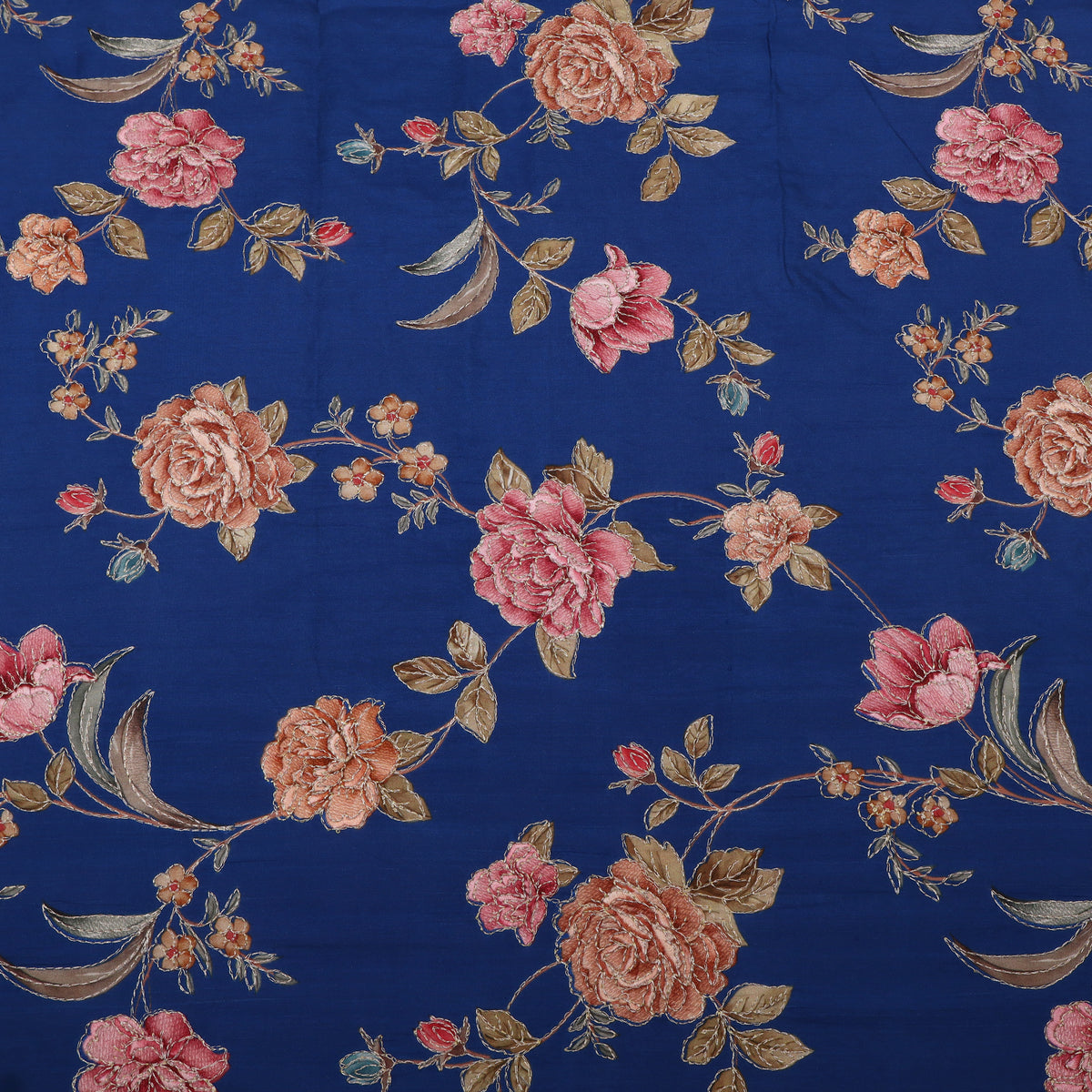 Pure Chinya Silk Embroidery Fabric