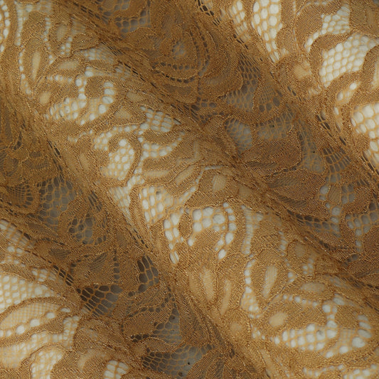 Beige Color Chantilly Lace Fabric