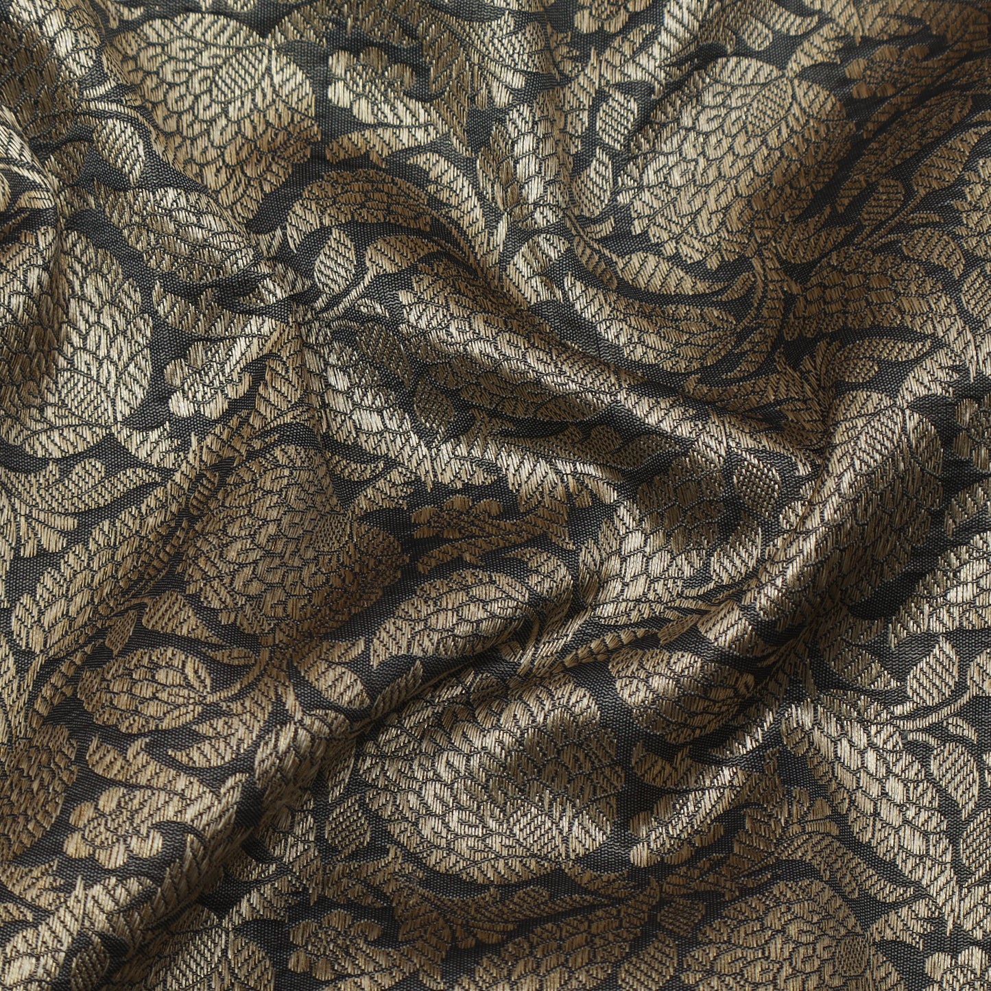 Grey Color Katan Meena Brocade Fabric