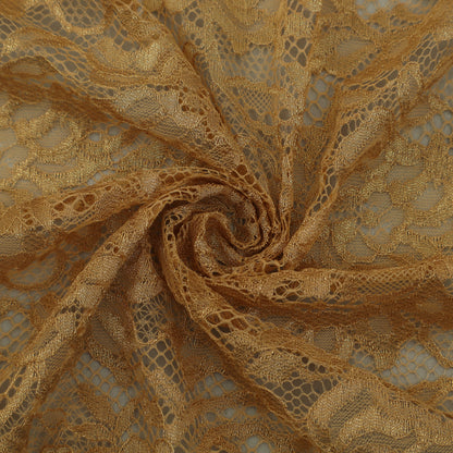 Beige Color Chantilly Lace Fabric