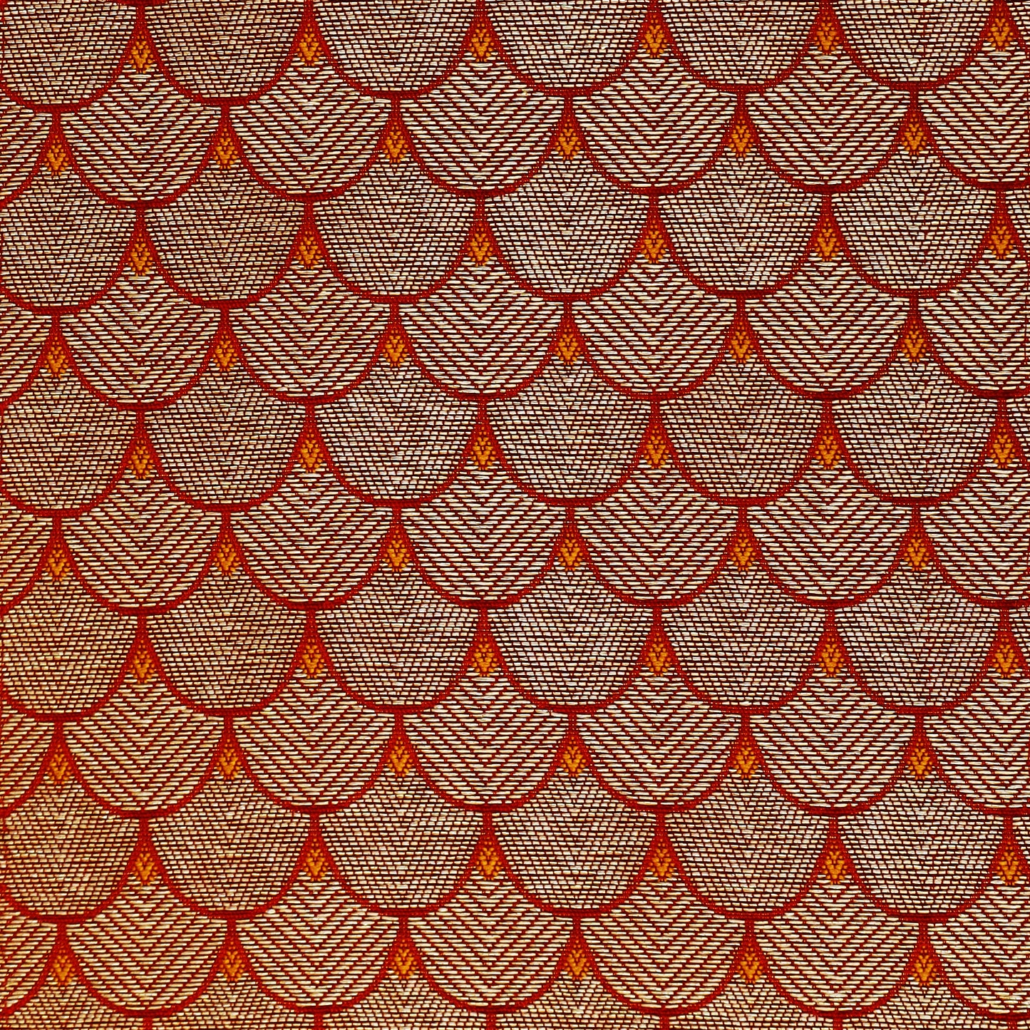 Red Color Katan Meena Brocade Fabric