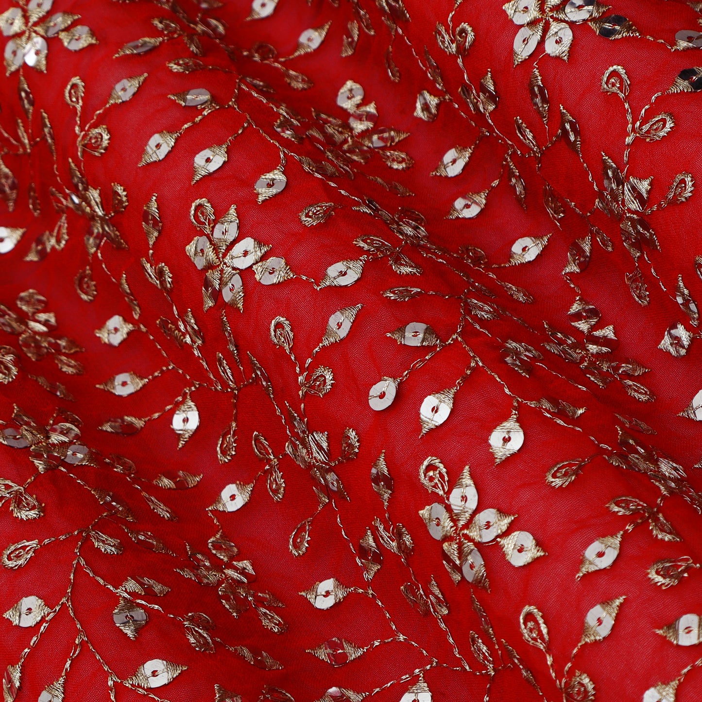 Georgette Sequins Embroidery Fabric