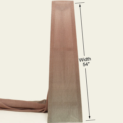 Brown fabric with a measurement label indicating width 54 inches on a beige background