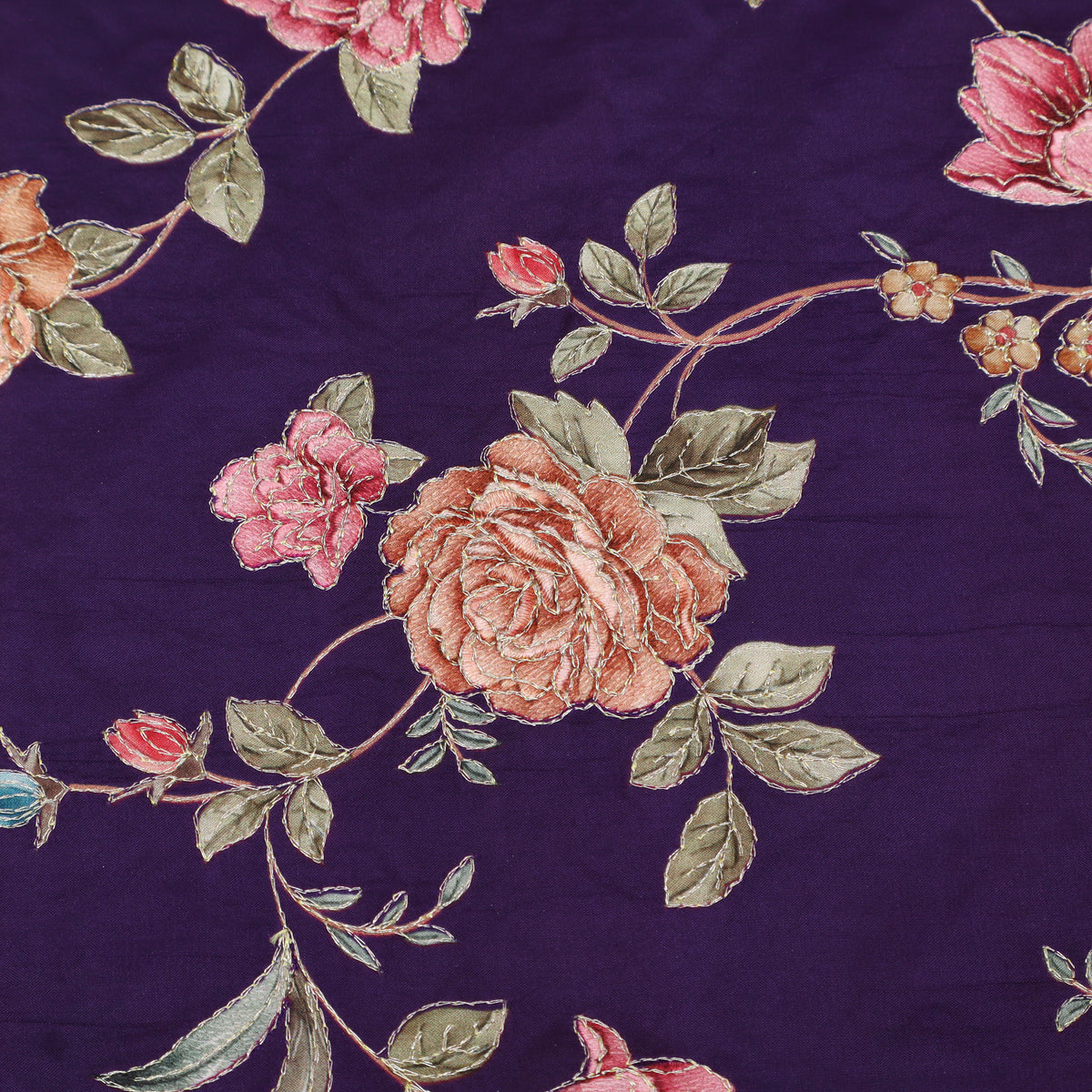 Pure Chinya Silk Embroidery Fabric