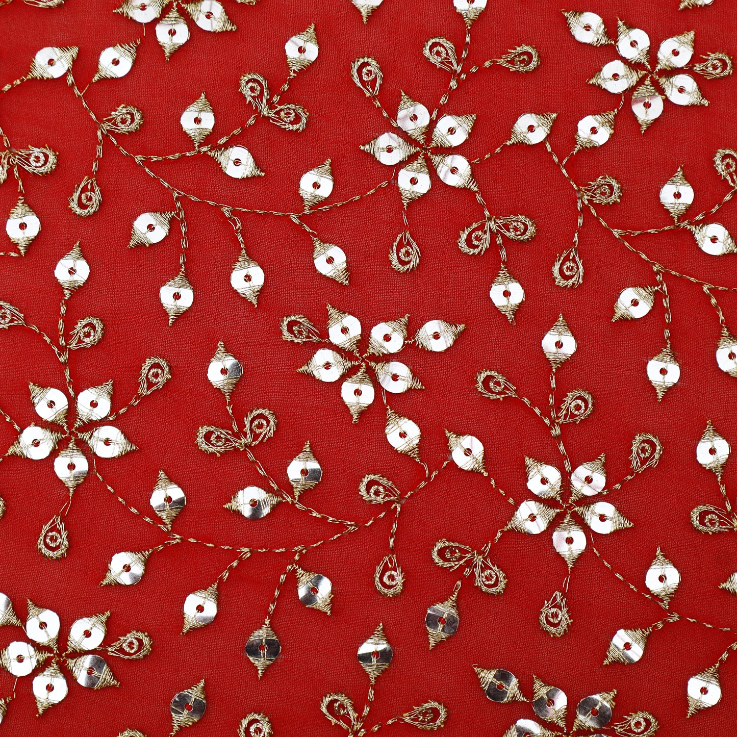 Georgette Sequins Embroidery Fabric