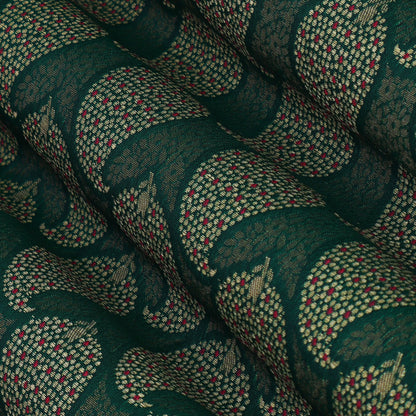 Green Color Katan Meena Brocade Fabric