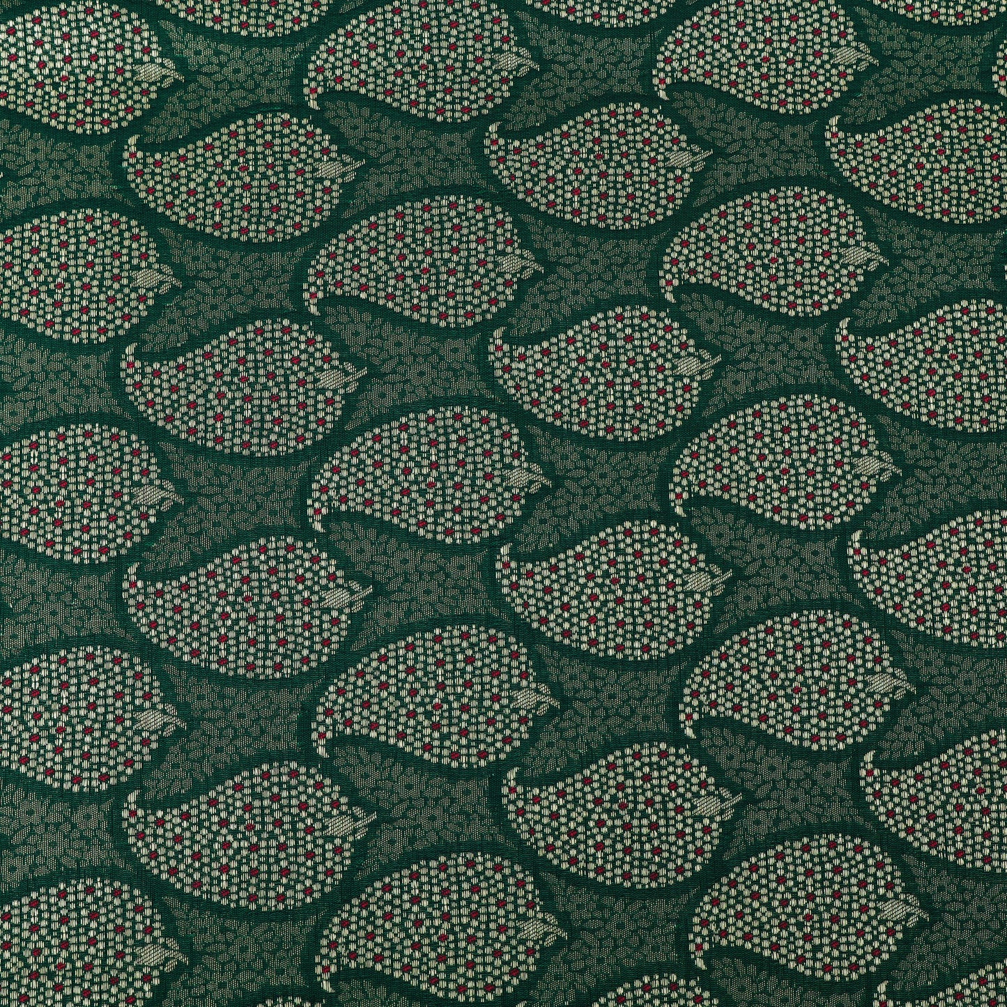 Green Color Katan Meena Brocade Fabric