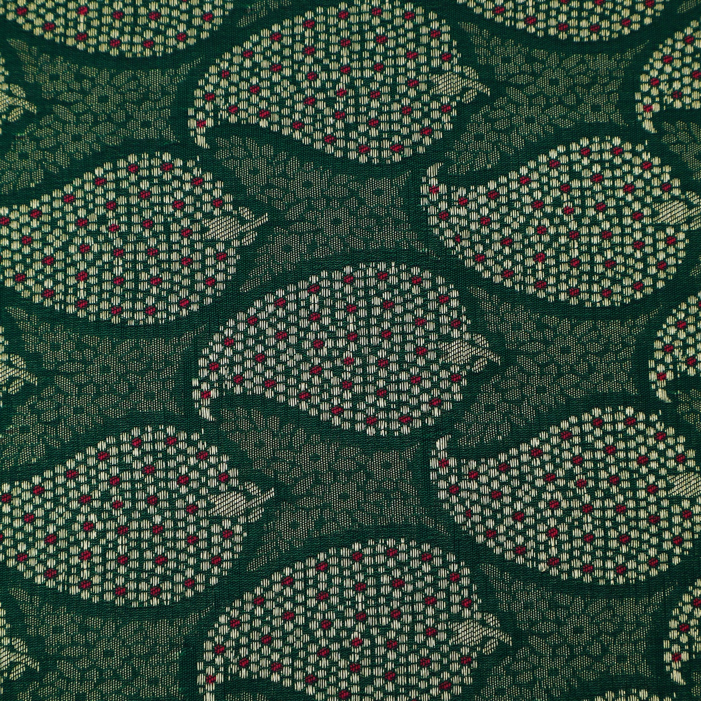 Green Color Katan Meena Brocade Fabric