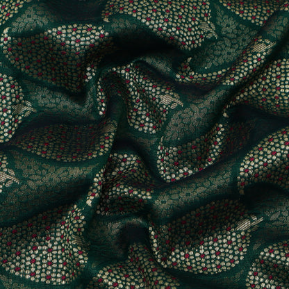 Green Color Katan Meena Brocade Fabric