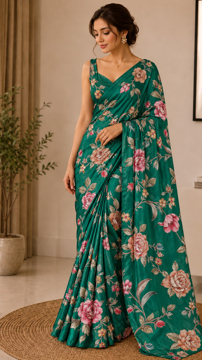 Pure Chinya Silk Embroidery Fabric