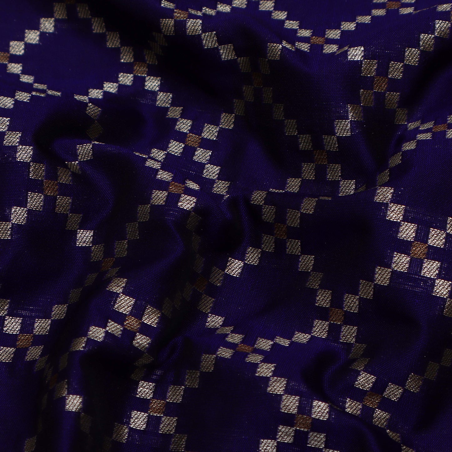 Royal Blue Color Brocade Fabric