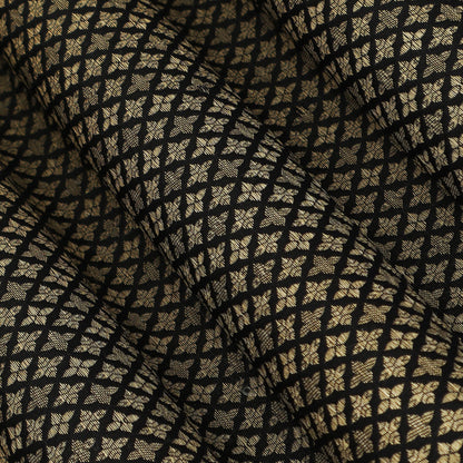 Dark Green Color Katan Meena Brocade Fabric