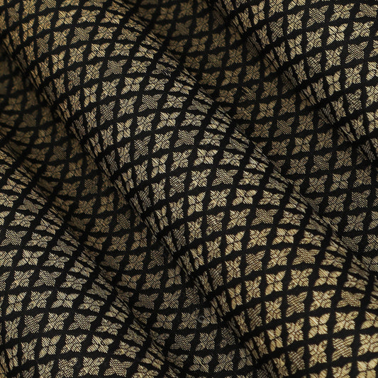 Dark Green Color Katan Meena Brocade Fabric