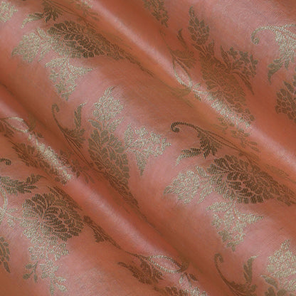 Peach Color Brocade Fabric