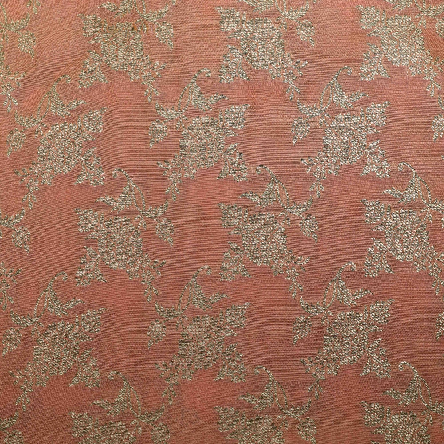 Peach Color Brocade Fabric