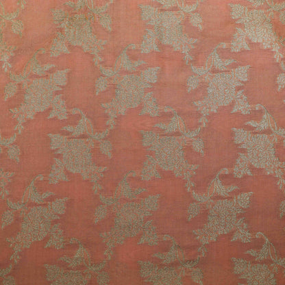 Peach Color Brocade Fabric