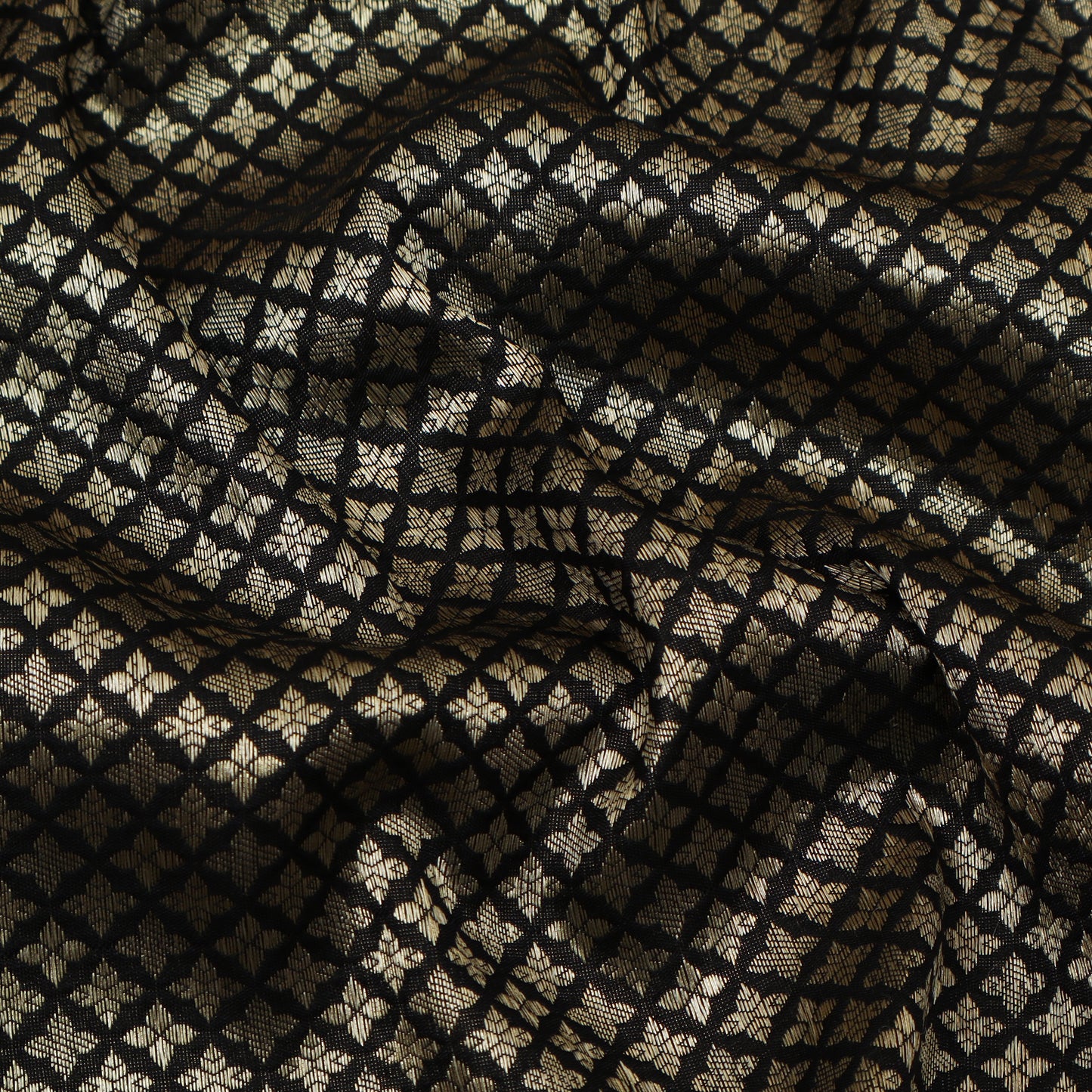 Dark Green Color Katan Meena Brocade Fabric