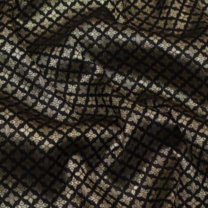 Dark Green Color Katan Meena Brocade Fabric