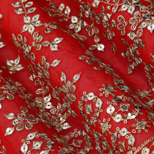 Georgette Sequins Embroidery Fabric