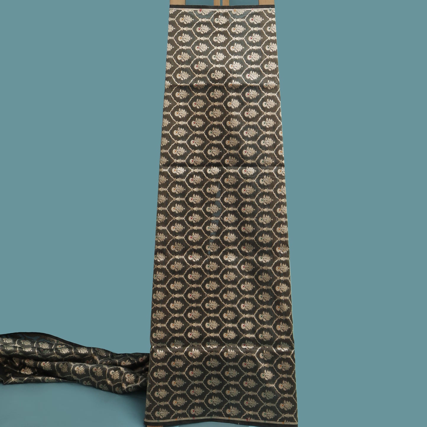 Grey Color Tissue Brocade Fabric