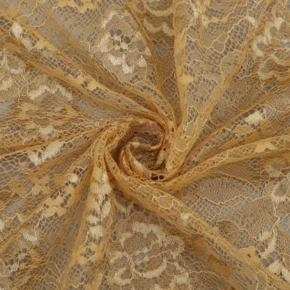 Beige Color Chantilly Lace Fabric