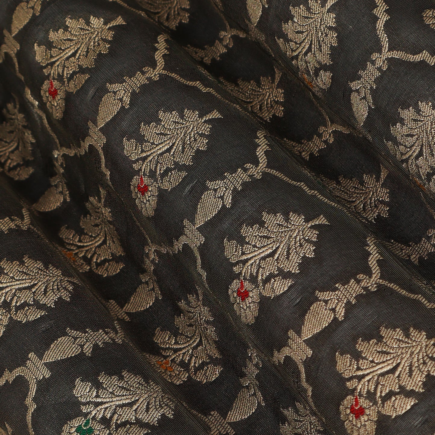 Grey Color Tissue Brocade Fabric
