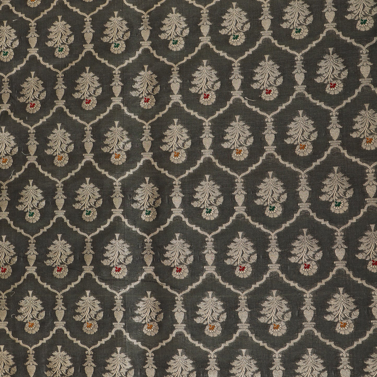 Grey Color Tissue Brocade Fabric