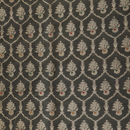 Grey Color Tissue Brocade Fabric