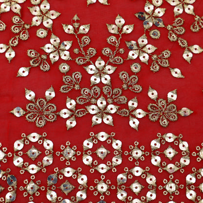 Georgette Sequins Embroidery Fabric