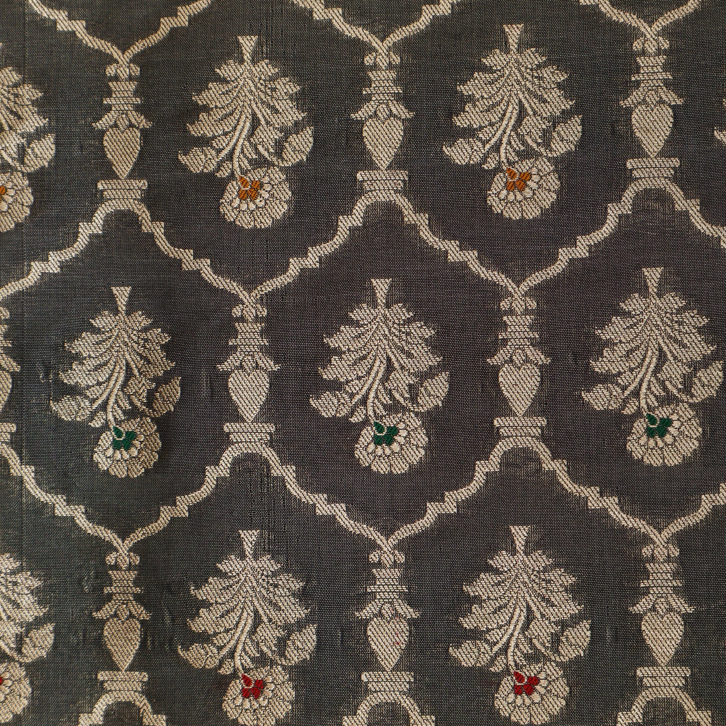 Grey Color Tissue Brocade Fabric