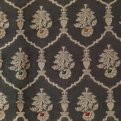 Grey Color Tissue Brocade Fabric