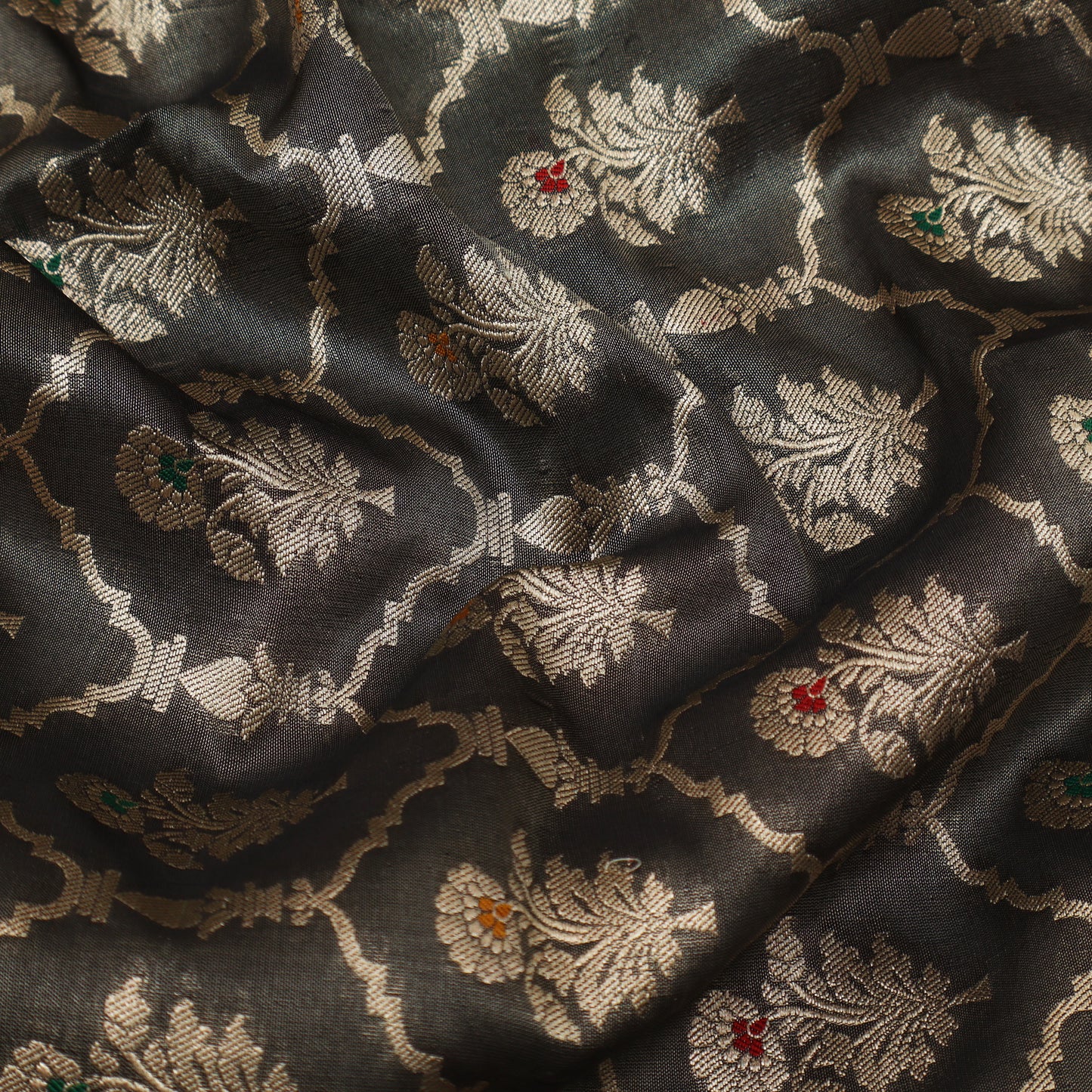 Grey Color Tissue Brocade Fabric
