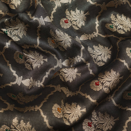 Grey Color Tissue Brocade Fabric
