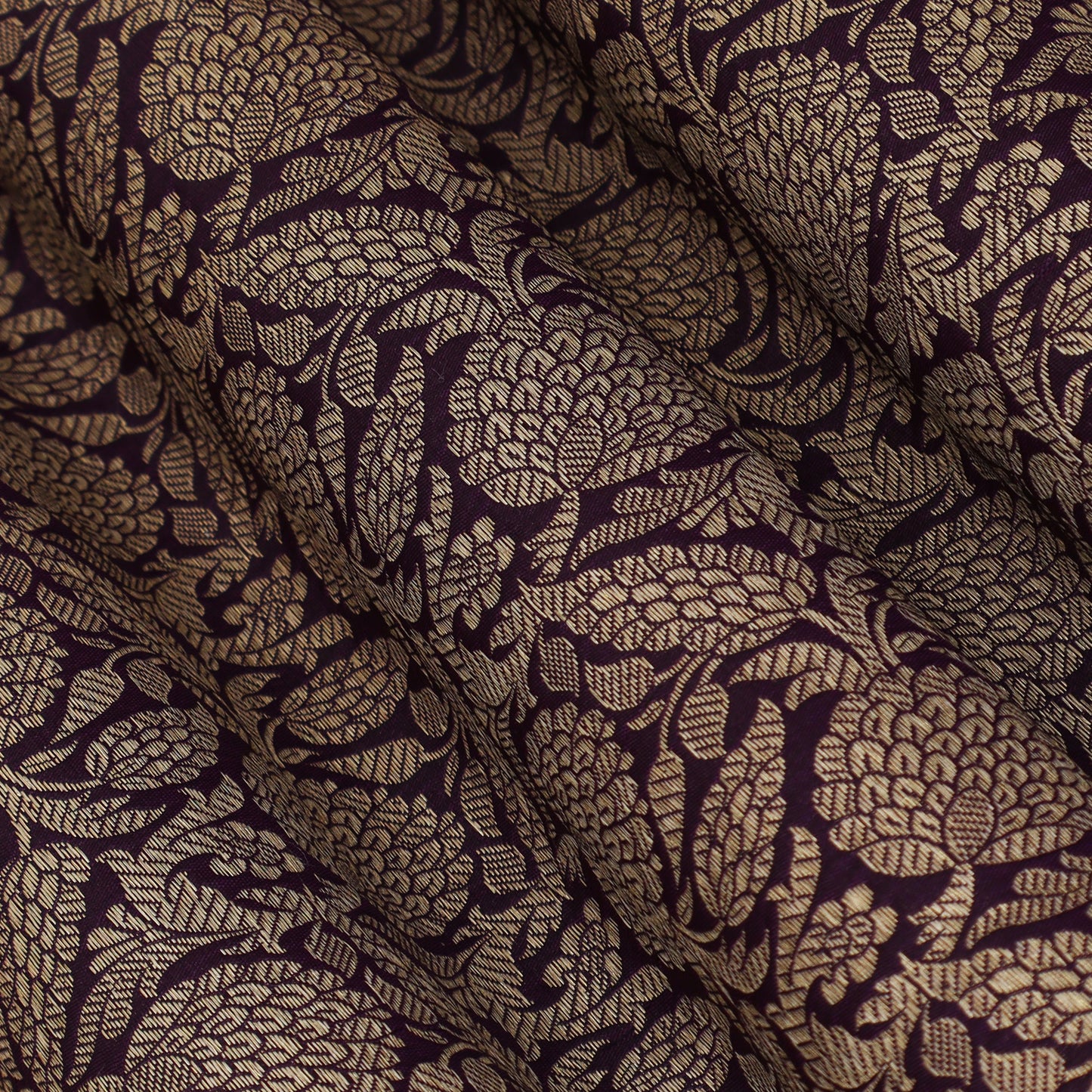 Purple Color Katan Meena Brocade Fabric