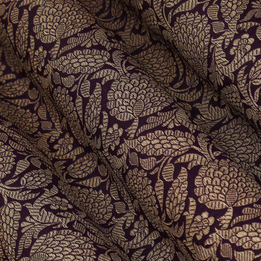 Purple Color Katan Meena Brocade Fabric