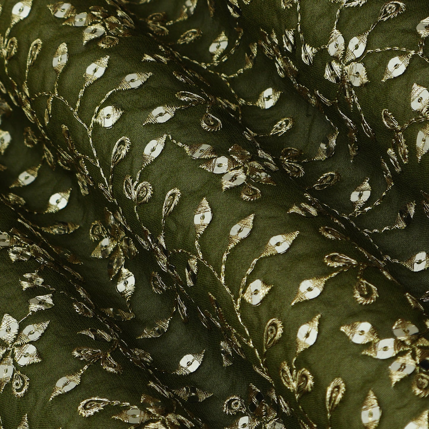 Georgette Sequins Embroidery Fabric