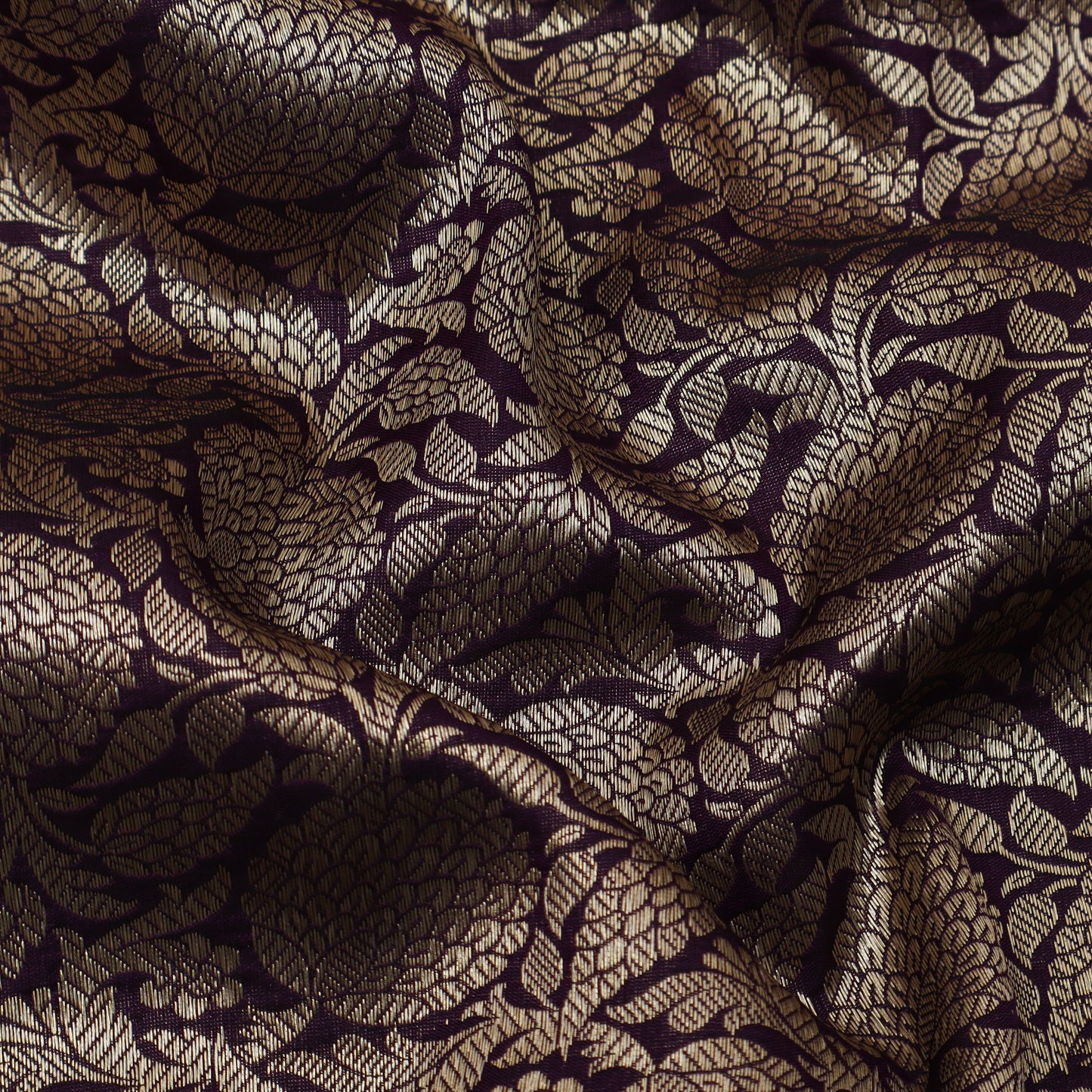 Purple Color Katan Meena Brocade Fabric
