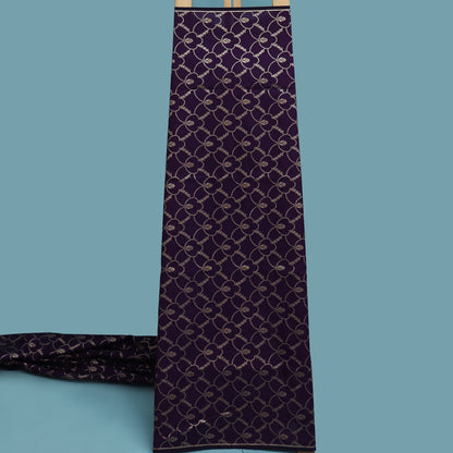 Purple Color Katan Meena Brocade Fabric
