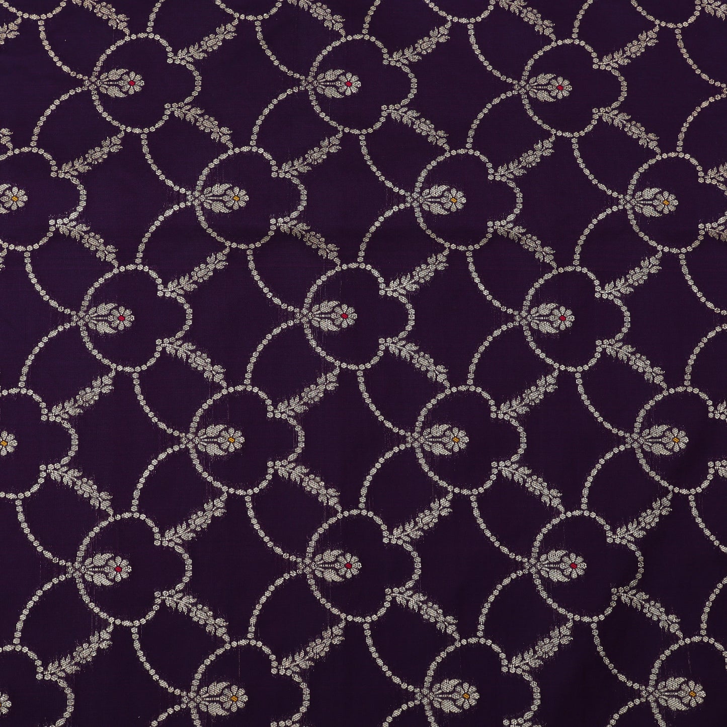 Purple Color Katan Meena Brocade Fabric