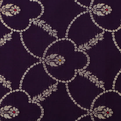 Purple Color Katan Meena Brocade Fabric