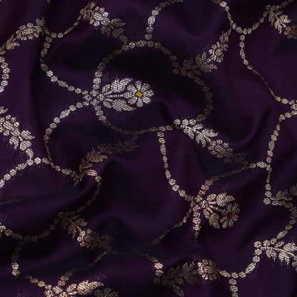 Purple Color Katan Meena Brocade Fabric