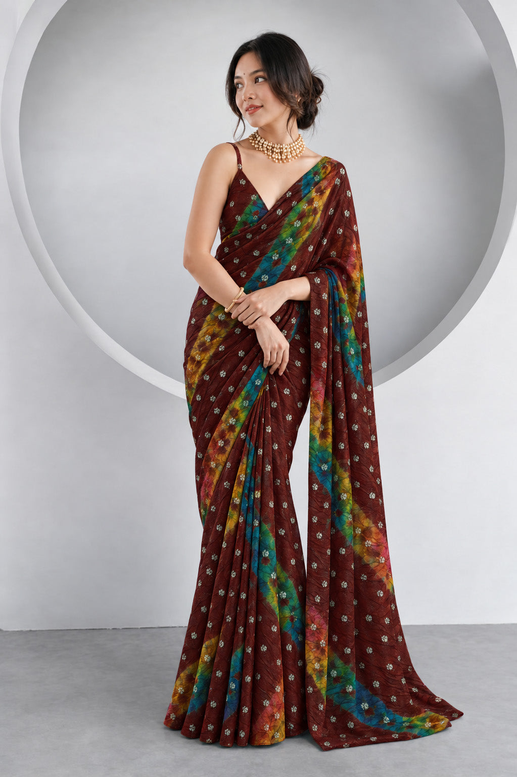 Pure Bandhani Brocade Fabric