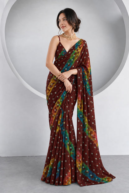 Pure Bandhani Brocade Fabric