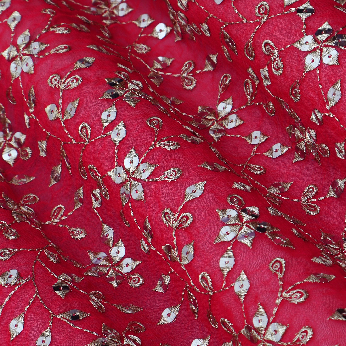 Georgette Sequins Embroidery Fabric