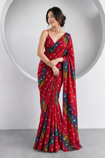 Pure Bandhani Brocade Fabric